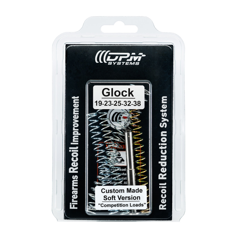 Discover the DPM Mechanical Recoil Reduction System Soft Version for Glock 19, 23, 25, 32, 38 (Gens 1-3) – engineered for smoother shooting, reduced recoil, and enhanced accuracy with low-power ammo. Compatible with ZEV OZ9 V2 Elite models. Lifetime warranty included.