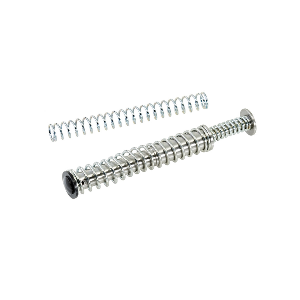 DPM Captured Recoil System for Glock 19, 23, 25, 32, and 38 Gen 1–3 and Gen 6. Soft version ideal for low-power ammo and ported barrels. Recoil reduction and frame protection.