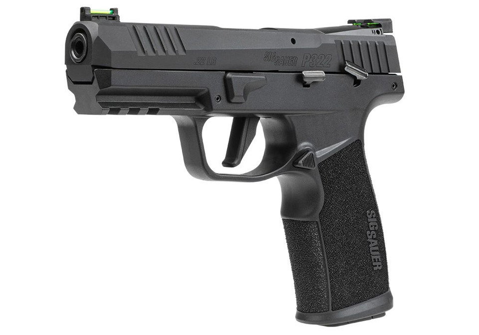 Shop the SIG Sauer P322 California Compliant pistol at Terran Gear USA. Optic-ready, modular triggers, fiber optics, and CA-legal features make this .22LR a top choice for training and plinking.
