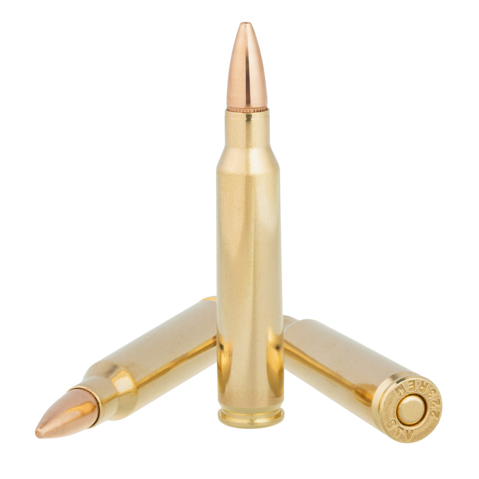 STV Technology Scorpio .223 Rem 55gr FMJ – Reliable Czech-made range ammo with reloadable brass, nonmagnetic lead core bullet, and non-corrosive Boxer primers. Box of 20 rounds.