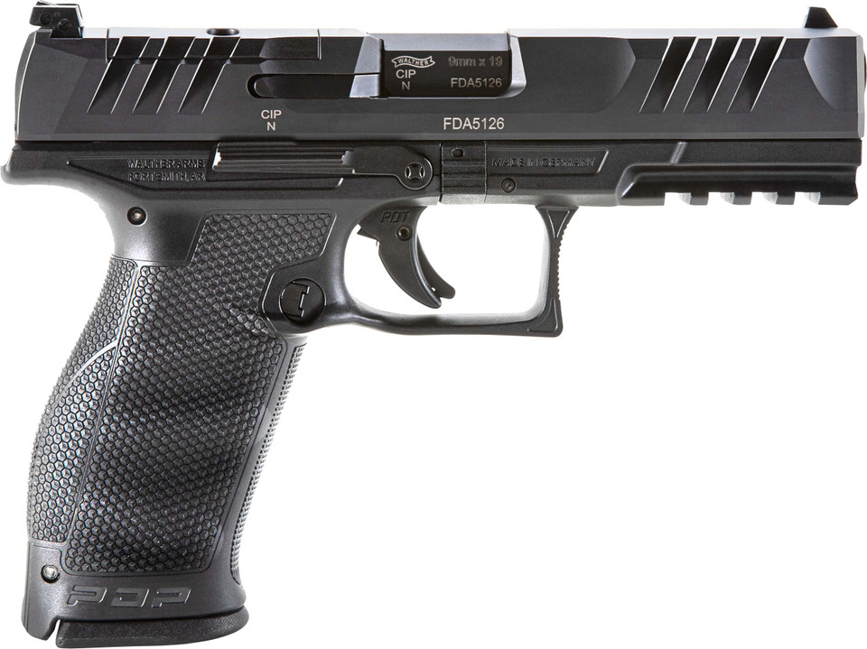 Walther PDP Full-Size 4.5" 9mm – California Compliant Model with 10-round mag, optics-ready slide, PDT trigger, and DOJ approval. Built for performance, now available for CA residents.