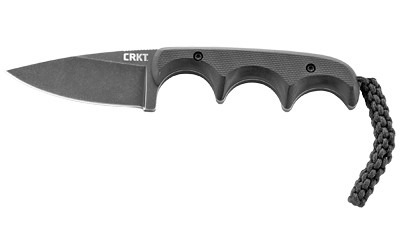 Image of CRKT MINIMALIST BLK DROP POINT 2.16" with Columbia River Knife & Tool MINIMALIST Drop Point
 2.16" Fixed Blade, Plain Edge, 5Cr13MoV Steel Blade, Stonewash Finish, G10 Handle, Thermoplastic Sheath 2384K., ideal for various uses.