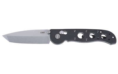 Image of CRKT M16-02X 3.11" PLAIN EDGE BLK with Columbia River Knife & Tool M16-02X
 Folding Knife, 3.11" Tanto Blade, D2 Blade Steel, 7.38" Overall Length, Stonewashed Finish, Silver, Black Grivory Handle, Crossbar Lock M16-02X., ideal for various uses.