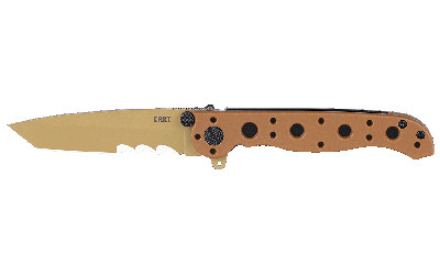 Image of CRKT M16-10DZ DESERT TAN W/ VEFF SER with Columbia River Knife & Tool M16
 Folding Knife, EDP Finish, Dessert Tan, Glass-Reinforced Nylon Handle, 3.13" Blade Length, D2 Steel, Combination Edge, Liner Lock M16-10DZ., ideal for various uses.
