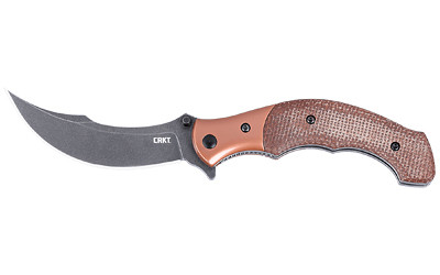 Image of CRKT RITUAL COMPACT BROWN 3.05" PLN with Columbia River Knife & Tool Ritual Compact
 Folding Knife, Plain Edge, Stonewash Black, 3.33" Blade, 12C27 Steel, Assisted Opening with IKBS Bearings, Stainless Steel Bolster, Micarta Handle, Brown 7465...