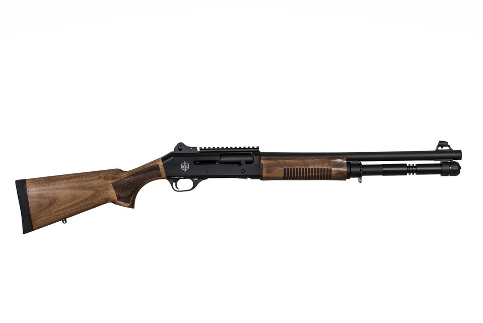 Discover the MAC 1014 Wood 12 Gauge Semi-Automatic Shotgun featuring reliable gas piston operation, Turkish walnut furniture, adjustable ghost ring sights, Picatinny optics rail, and Benelli/Mobil chokes. A proven Benelli M4-style design for home defense and tactical use with unmatched reliability.