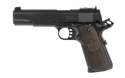 Image of MAC 1911 45ACP JSOC LE 5" QPQ 8RD Black with Military Arms Corporation MAC 1911 JSOC
 Single Action Only, Semi-automatic, Metal Frame Pistol, Full Size, 45 ACP, 5" Barrel, Steel Frame, QPQ Finish, Black, Wood Grips, Adjustable Black Blade Rear...