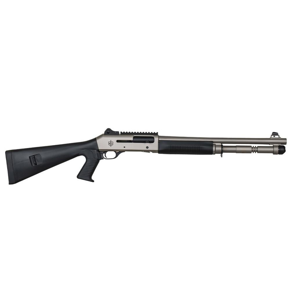 Discover the MAC 1014 Marine 12 Gauge Semi-Automatic Shotgun featuring reliable gas piston operation, Nickel, adjustable ghost ring sights, Picatinny optics rail, and Benelli/Mobil chokes. A proven Benelli M4-style design for home defense and tactical use with unmatched reliability.