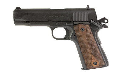 Image of TISAS 1911A1 TC 45ACP 4.25 7RD Black with Tisas USA 1911A1
 Tank Commander, Single Action Only, Semi-automatic, Metal Frame Pistol, Commander, 45 ACP, 4.25" Barrel, Carbon Steel Frame, Manganese Phosphate Finish, Black, Checkered Wood Grips, E...