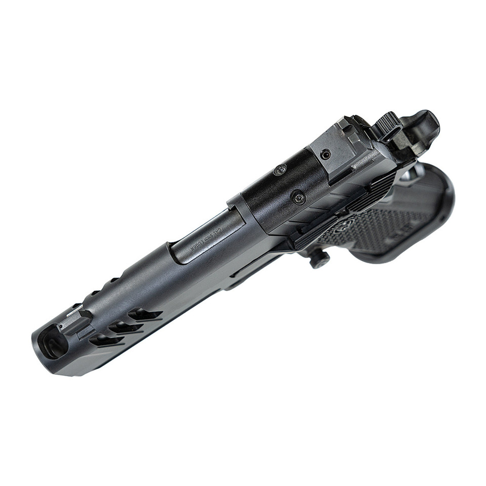 The MAC 9 DS Comp is a 9MM double-stack 1911 pistol featuring a 4.25" ported bull barrel, forged steel frame, AOS optic plate, and 17+1 capacity. Built for duty or defense.