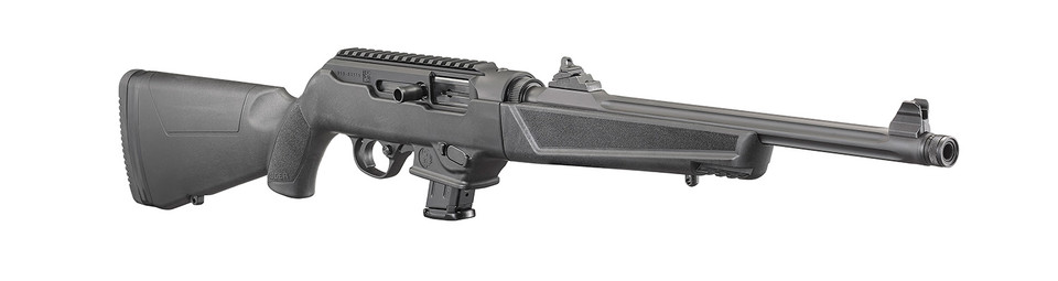 Ruger PC Carbine 9mm – California compliant rifle with 10-round mag, threaded barrel, modular mag wells, and reversible controls. In stock at Terran Gear USA.