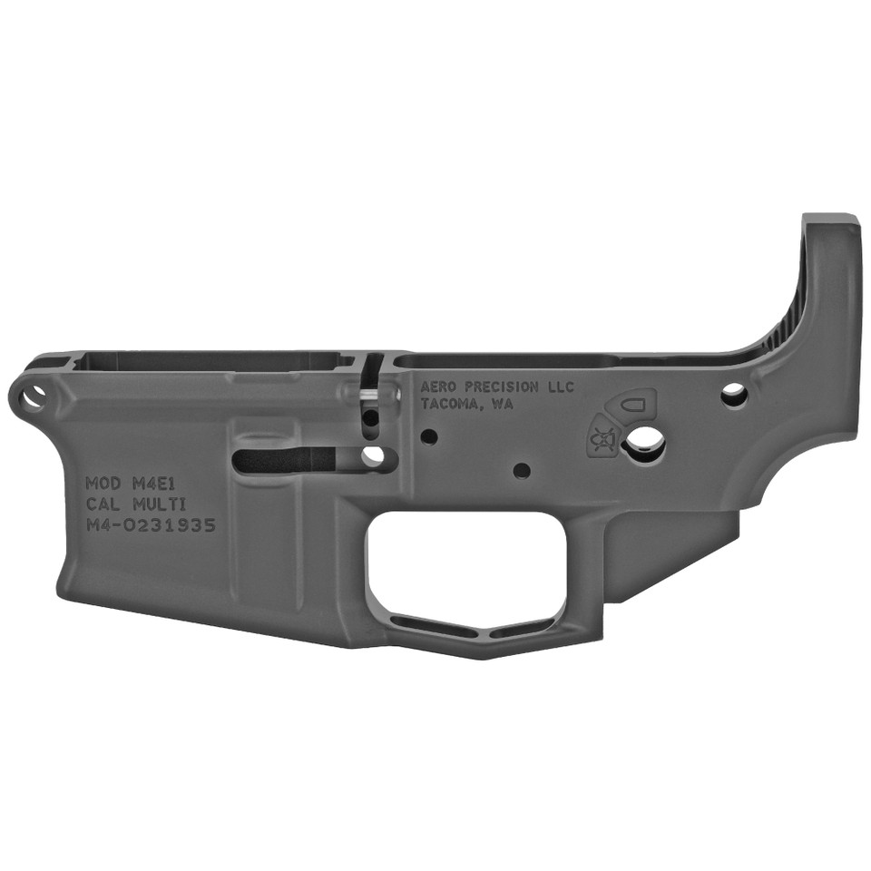 Image of Aero Precision M4E1, Semi-automatic, Stripped Lower Receiver, 223 Remington/556NATO, Anodized Finish, Black APAR600001C with SKU: APAR600001C
  The M4E1 Lower Receiver delivers billet aesthetics in a forged package. This custom designed enhanc...