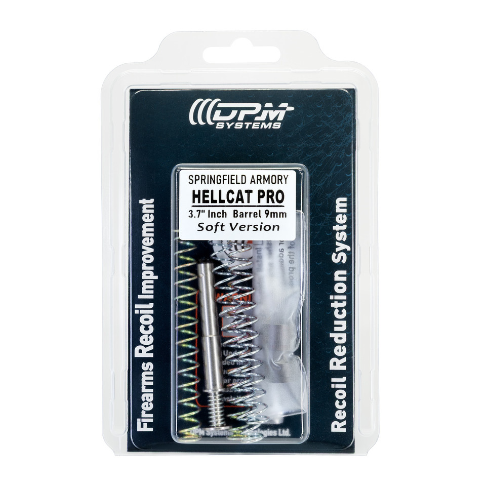 DPM Recoil Reduction System for Springfield Hellcat Pro Comp 3.7″ – Includes 4 springs and 2 spring plugs. Reduce recoil, improve control, and protect your pistol.