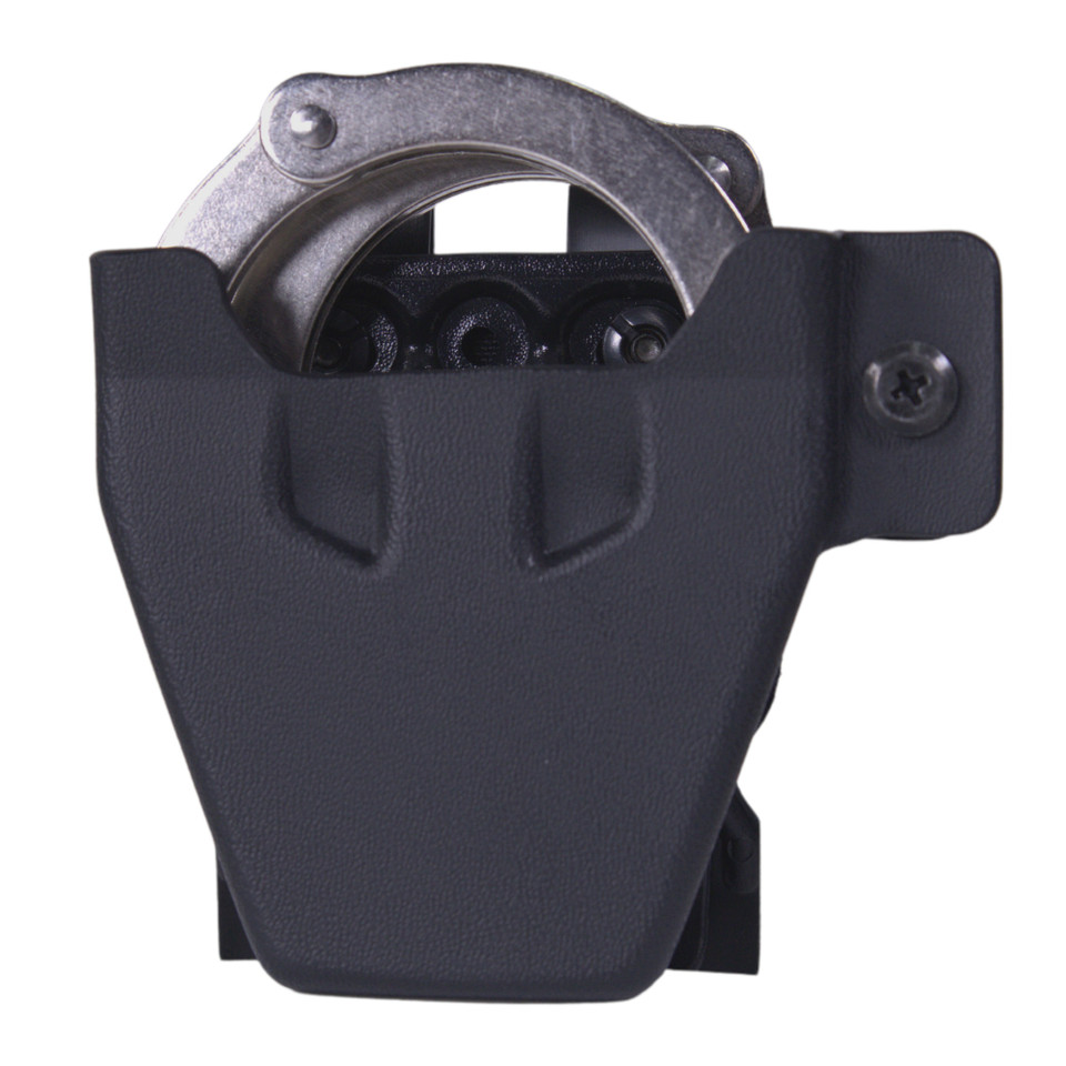 Image of High Speed Gear Uniform Line, Handcuff Holster, For S&W Hinged Handcuff, Fits MOLLE/Belt, Black, Kydex 42DCSHBK with SKU: HSGI42DCSHBK
  The Uniform Line Handcuff Carrier is a Kydex pouch designed to hold specific make/models of handcuffs such...