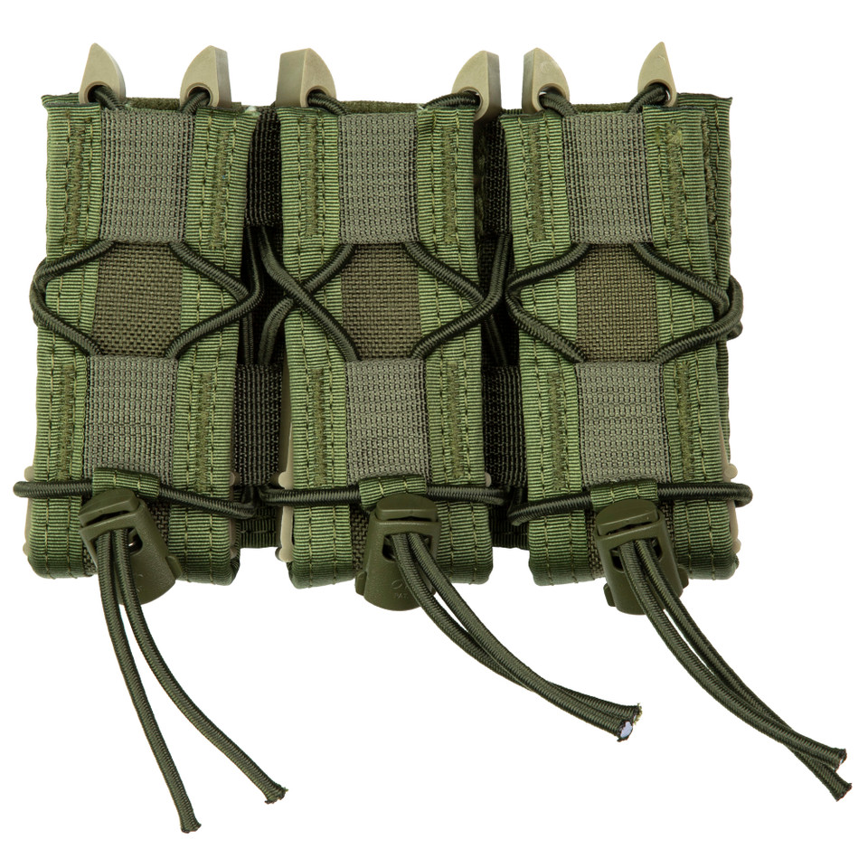 Image of High Speed Gear Pistol TACO, Triple Magazine Pouch, MOLLE, Fits Most Pistol Magazines, Hybrid Kydex and Nylon, Olive Drab Green 11PT03OD with SKU: HSGI11PT03OD
  The Triple Pistol TACO is a triple pistol magazine pouch designed for MOLLE and i...