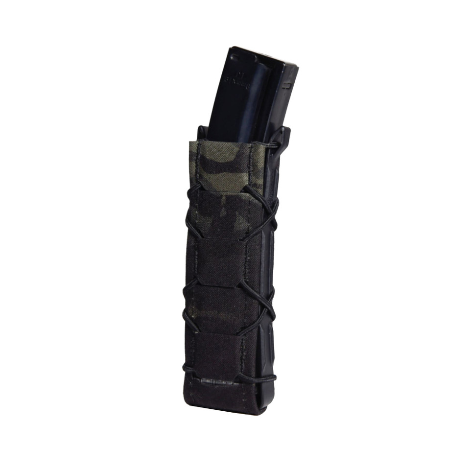 Image of High Speed Gear TACO GEN 2, Magazine Pouch, Fits (1) Extended Pistol or SMG Magazine, Nylon/Thermoplastic Construction, MultiCam Black 24EX00MB with SKU: HSGI24EX00MB
  The Generation 2 Extended Pistol TACO is sleeker, lighter, and more versat...