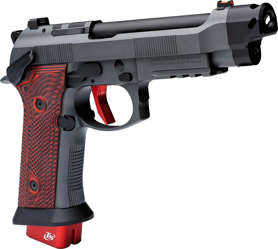 Beretta 92XI Gara SAO 9mm pistol with match trigger, compensator, flared magwell, and red-dot optic mount. 22+1 capacity, 3 mags included. Built for competition.