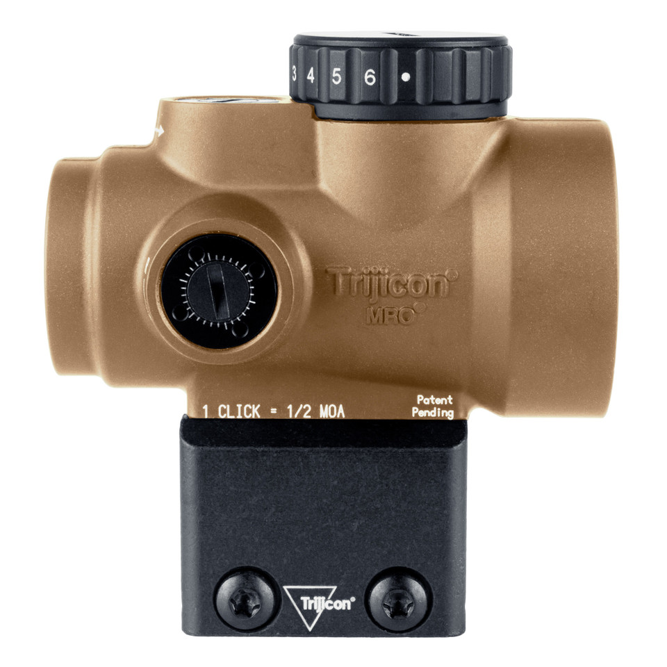 Image of Trijicon MRO SD 2MOA Red Dot - includes Low 1/3 - in Coyote Brown with SKU: TR2200328
  Experience unparalleled target acquisition with the Trijicon MRO (Miniature Rifle Optic) SD. This advanced miniature reflex sight is meticulously engineere...