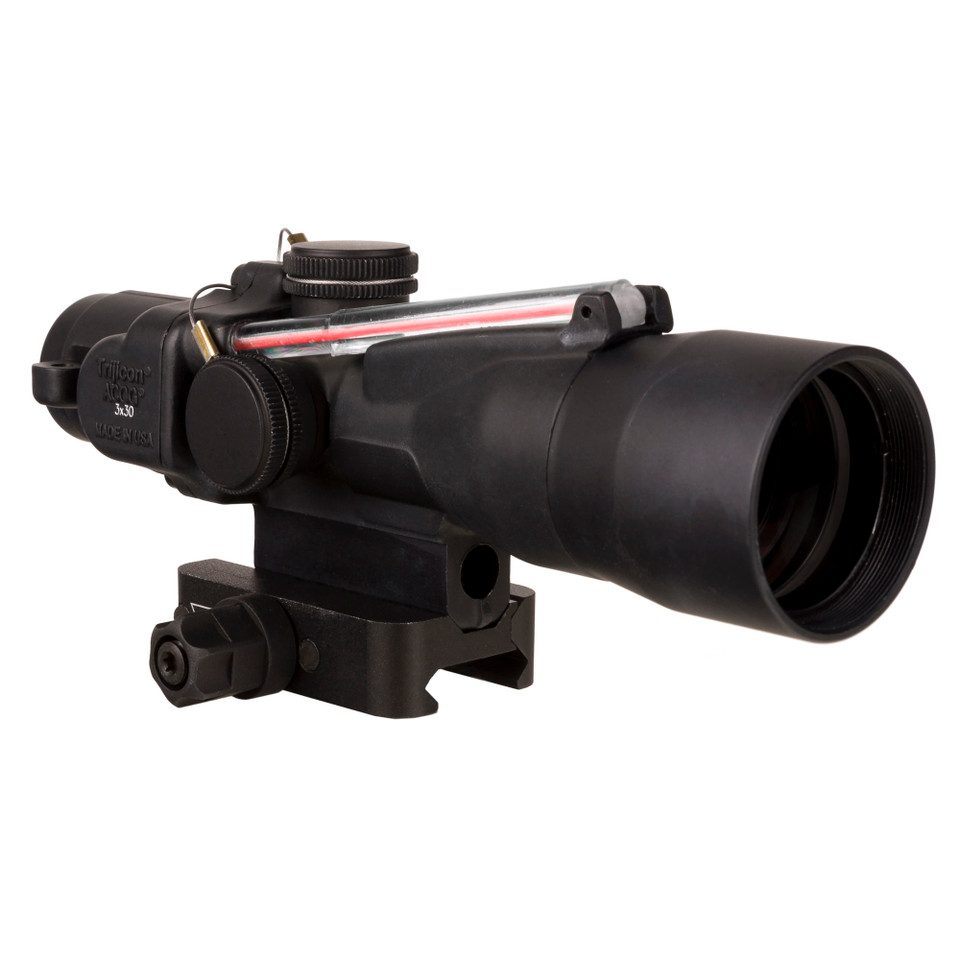 Image of Trijicon ACOG 3x30mm Dual Illuminated Red Crosshair .300BLK/220 Grain, Includes Q-LOC Mount, Matte Finish, Black TA33-C-400383 with SKU: TRTA33-C-400383
  Discover the Trijicon ACOG (Advanced Combat Optical Gunsight) 3x30mm with a Red Crosshai...