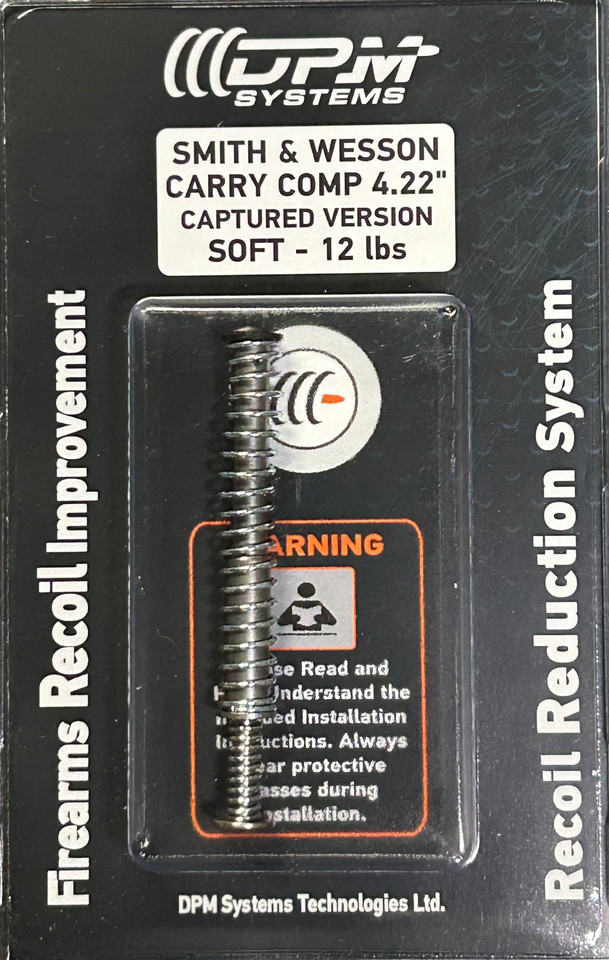 DPM Captured Recoil Reduction System for S&W M&P Carry Comp 4.22” multi-spring captured guide rod that reduces recoil, protects slide/frame, and improves follow-up speed. Lifetime warranty.