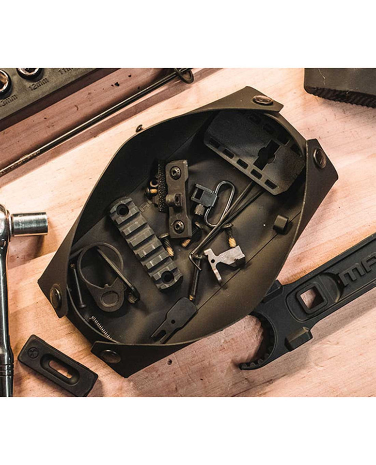 Magpul DAKA Field Tray Small Black with magnetic surface and snap closure for small parts.