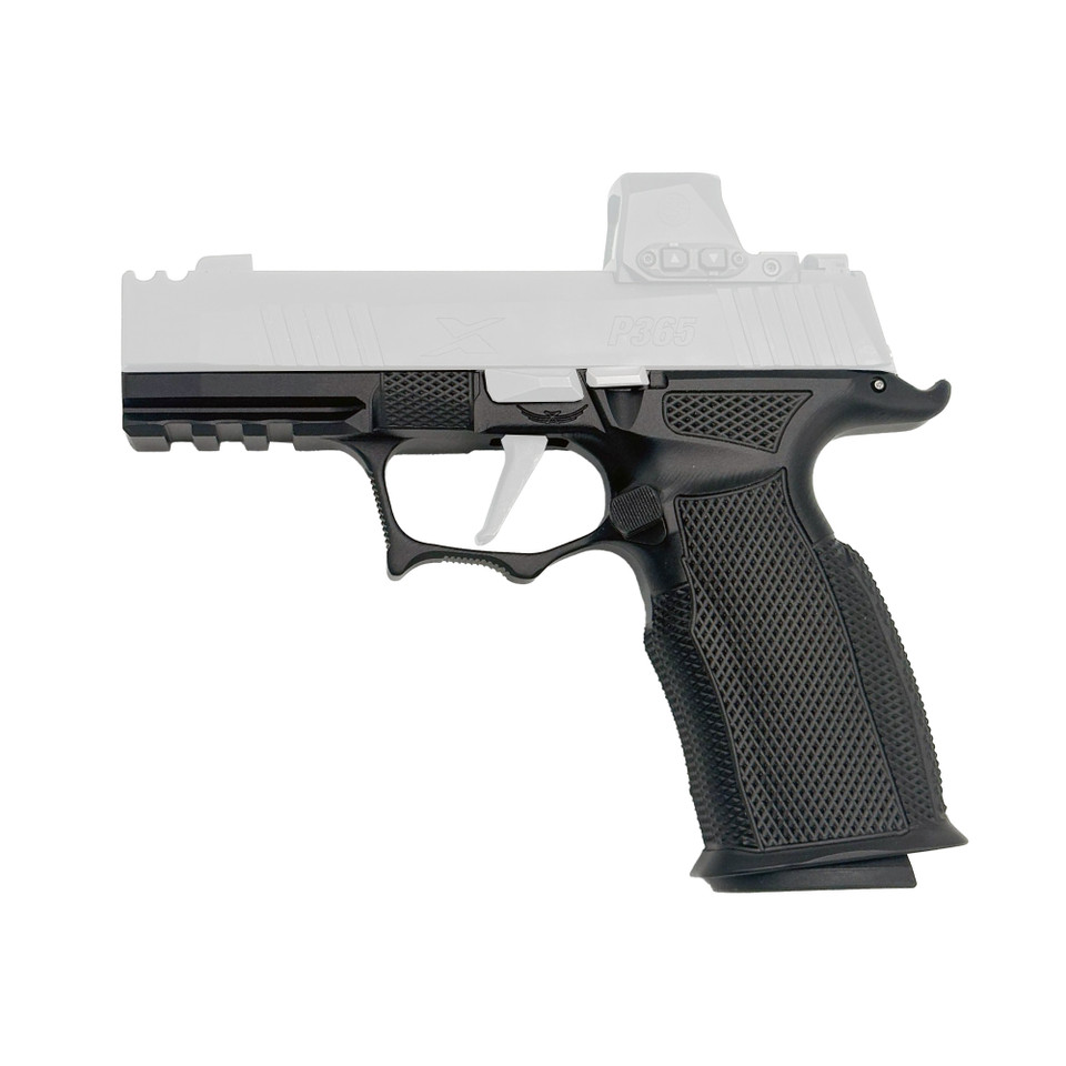 Icarus A.C.E. Sig P365 X-Macro grip module in black.