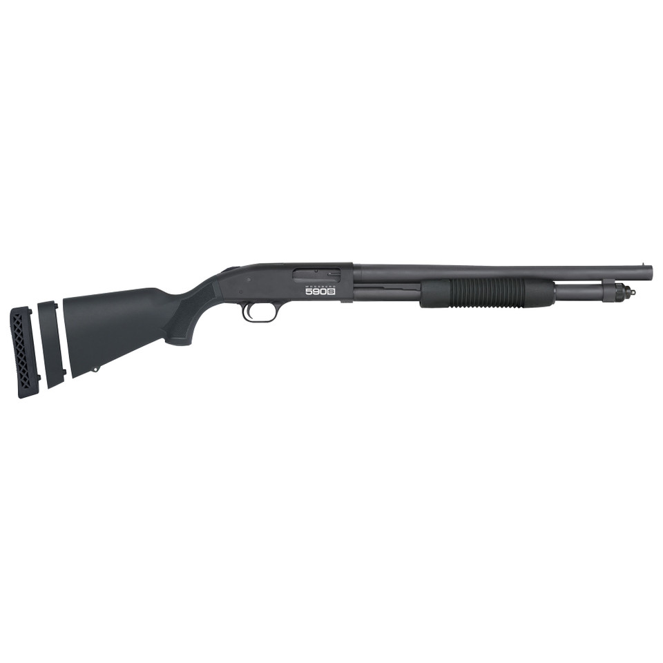 Mossberg 590A1 shotgun, 12 gauge, 20" barrel, cylinder bore, parkerized synthetic.