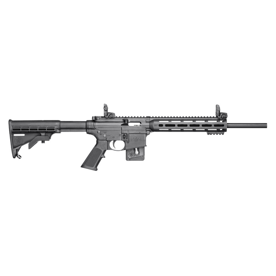 S&W M&P15-22 22LR 16", black, fixed stock, Magpul M-LOK, Magpul MBUS sights.