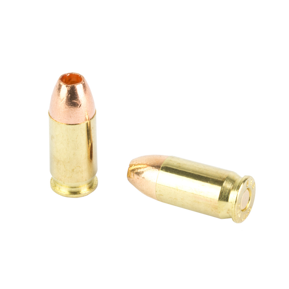 Sellier & Bellot XRG 380 ACP 77gr JHP pistol ammo with solid copper for defense.