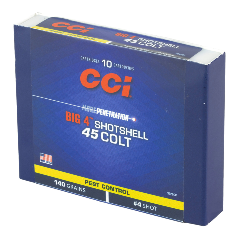 CCI Shotshell 45LC Shotshell #4 for pest control, 10 rounds.