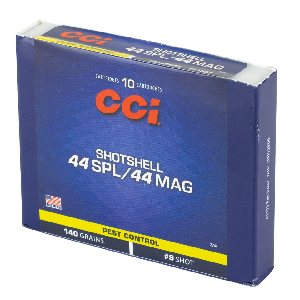 CCI Shotshell 44MAG/44 Special 140gr Shotshell #9 for pest control, 10 rounds.