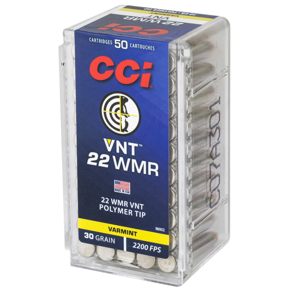 CCI 22 WMR 30gr Varmint Tip for varmints and target practice, 50 rounds.