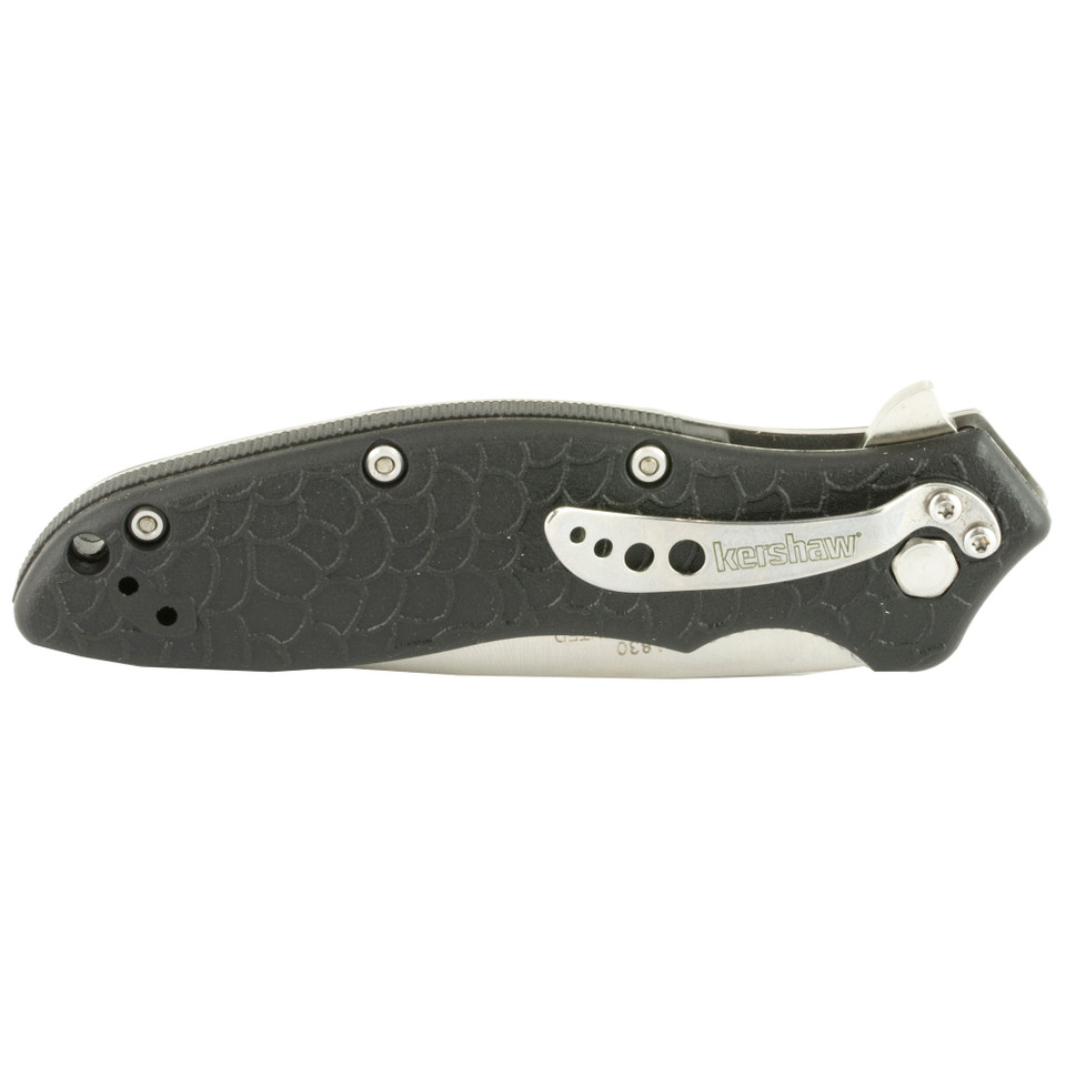 Kershaw Leek knife with olive drab handle and assisted opening.