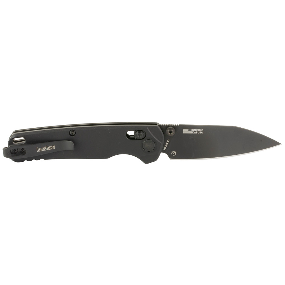 Kershaw Bel Air aluminum handle knife with black PVD MagnaCut steel blade.