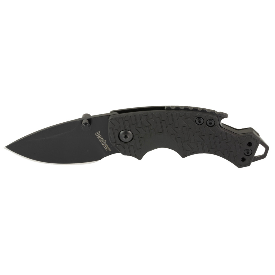Kershaw Shuffle multifunction knife in classic black with bottle opener and screwdriver.