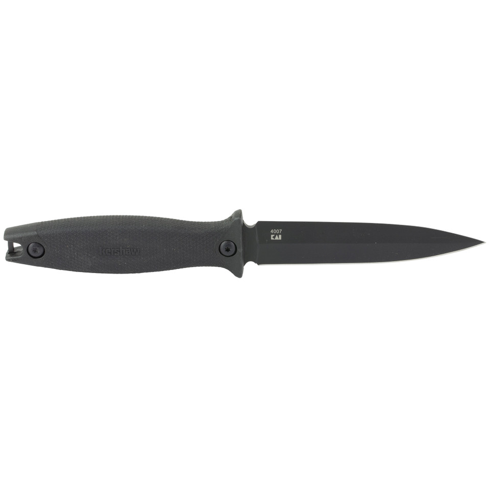 Kershaw Secret Agent boot knife with black-oxide finish and dual-carry sheath.