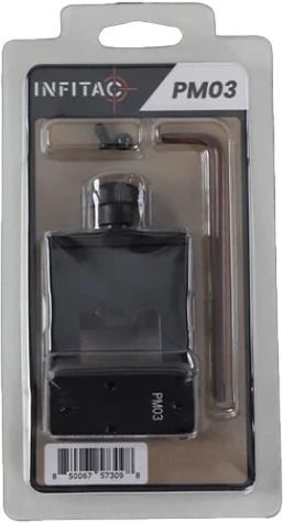 Enhance your setup with the InfiTac PM03 45° Offset Mount for the FMP13 Thermal Optic. Precision-machined from 7075-T6 aluminum, this lightweight, durable mount ensures rapid transitions and rock-solid stability.