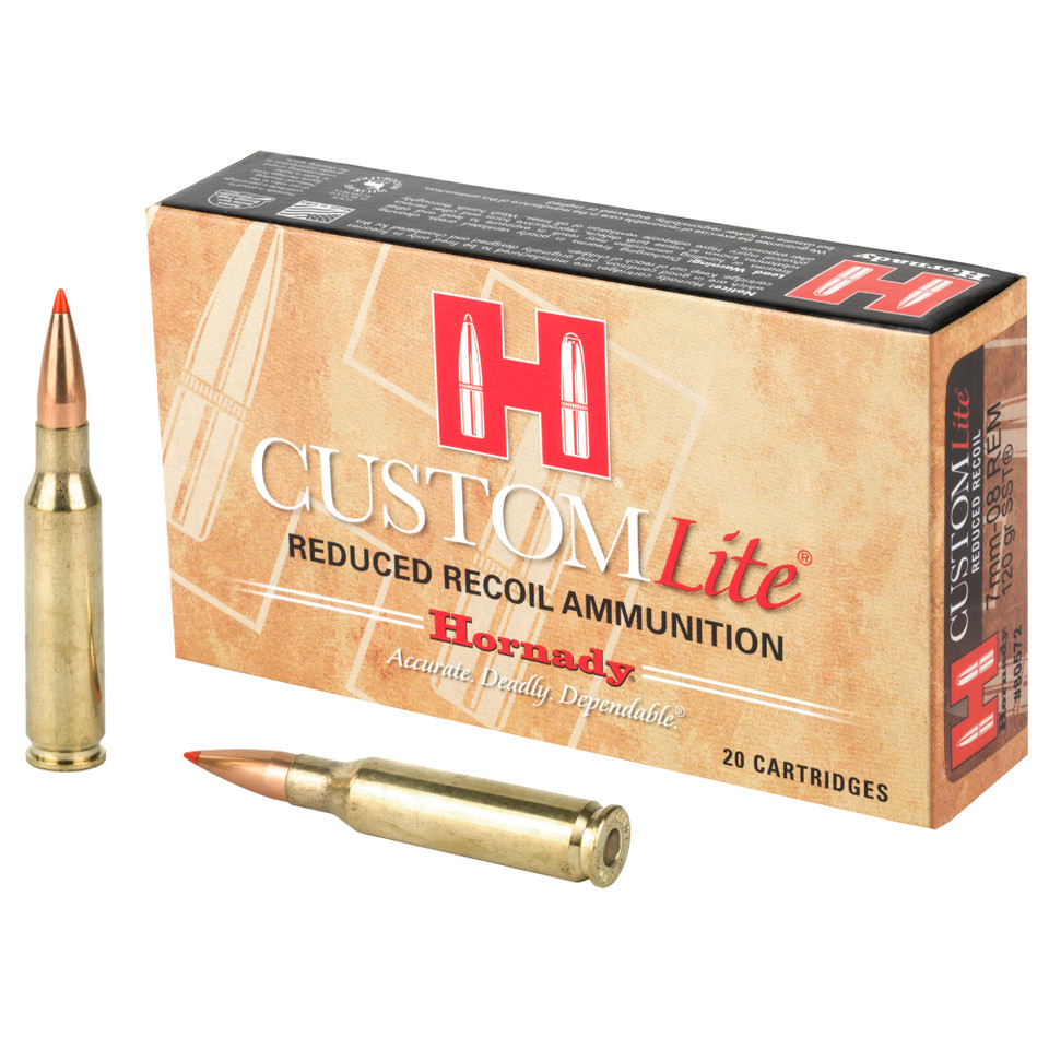 Hornady Custom Lite 7MM-08 120gr SST Low Recoil 20rd box