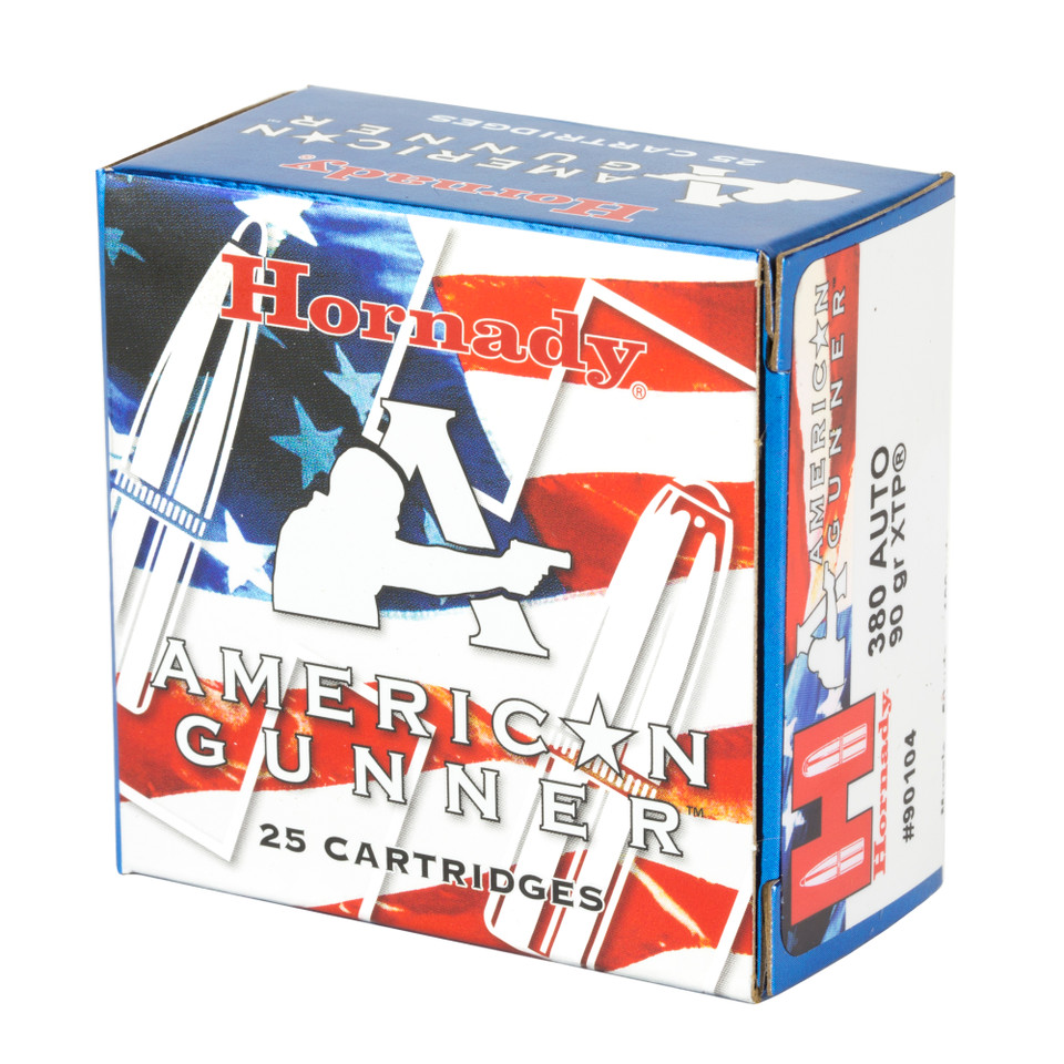 Hornady American Gunner 380ACP 90gr XTP ammunition box