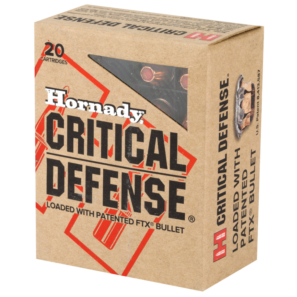 Hornady Critical Defense 40 S&W 165gr FTX ammunition box