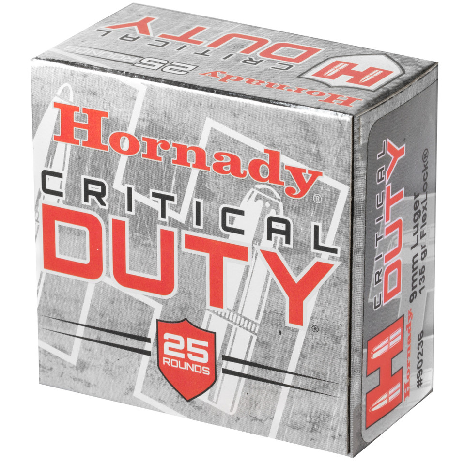 Hornady Critical Duty 9MM 135gr FlexLock Duty ammunition box