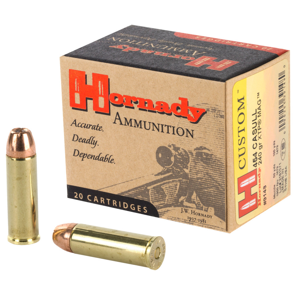 Hornady Custom 454 Casull 240gr XTP ammunition box