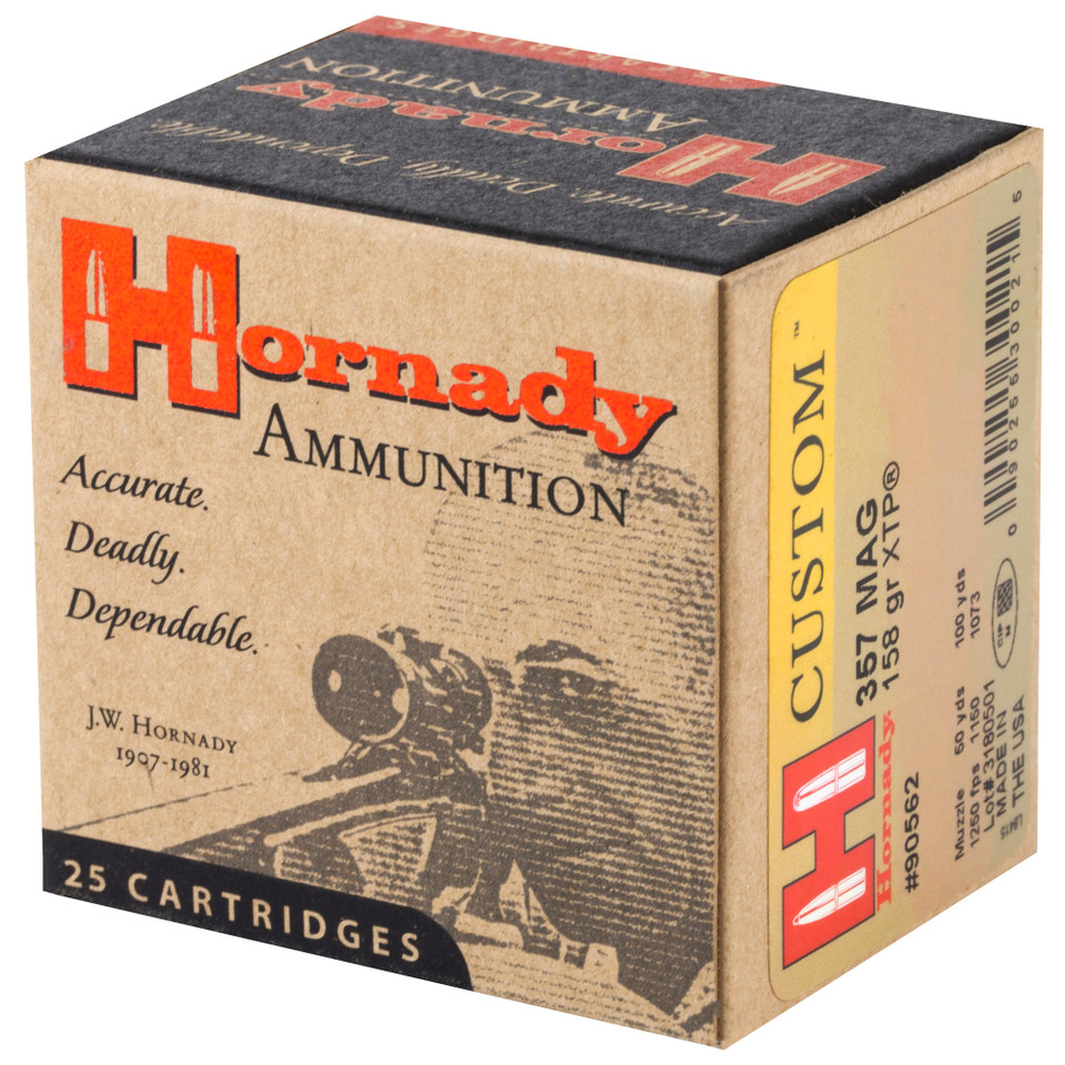 Hornady Custom Self Defense 357MAG 158gr XTP ammunition box