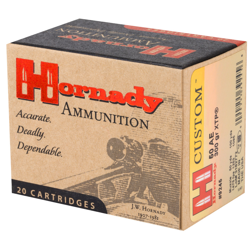 Hornady Custom 50 Action Express 300gr XTP ammunition box