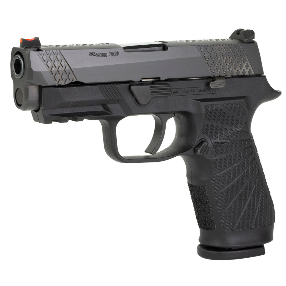 Wilson Combat WCP320 Carry 9MM 3.9" DLC Black Curved Trigger, 17-Round Magazine