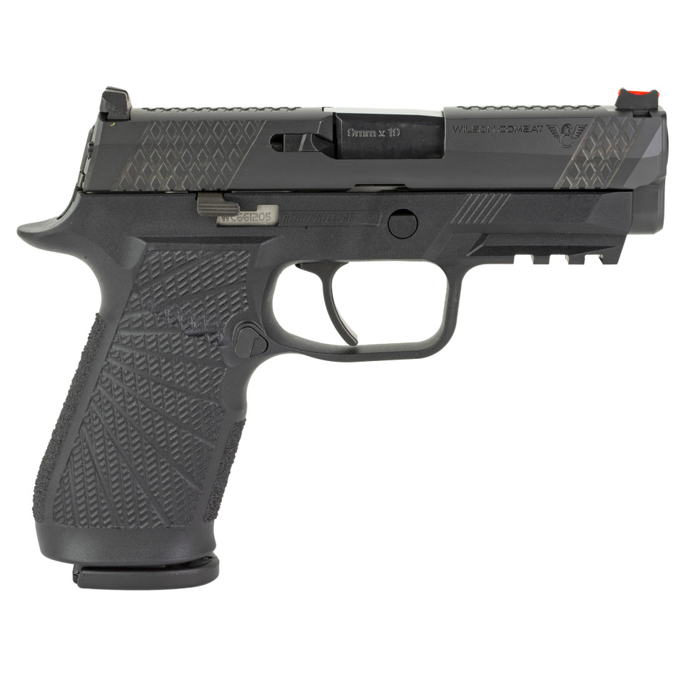 Wilson Combat WCP320 Carry 9MM 3.9" DLC Black Curved Trigger, 17-Round Magazine