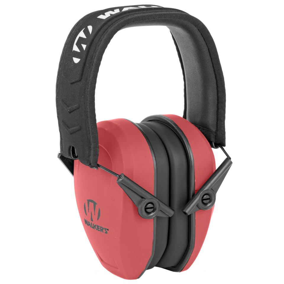 Walker's Razor Slim Passive Earmuffs in Coral