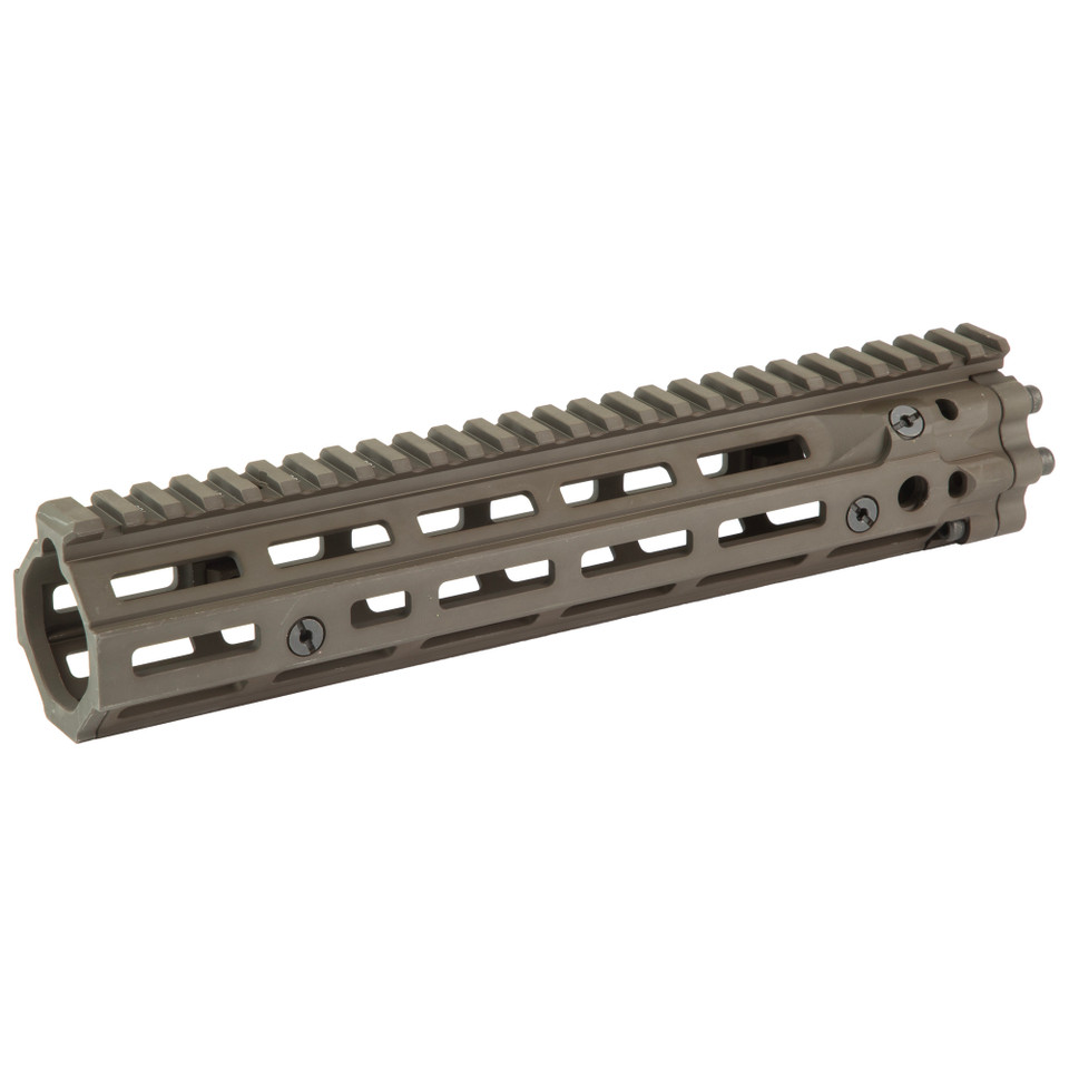 Daniel Defense RIS III 10.5" FDE M-LOK Rail System with QD swivel mounts.