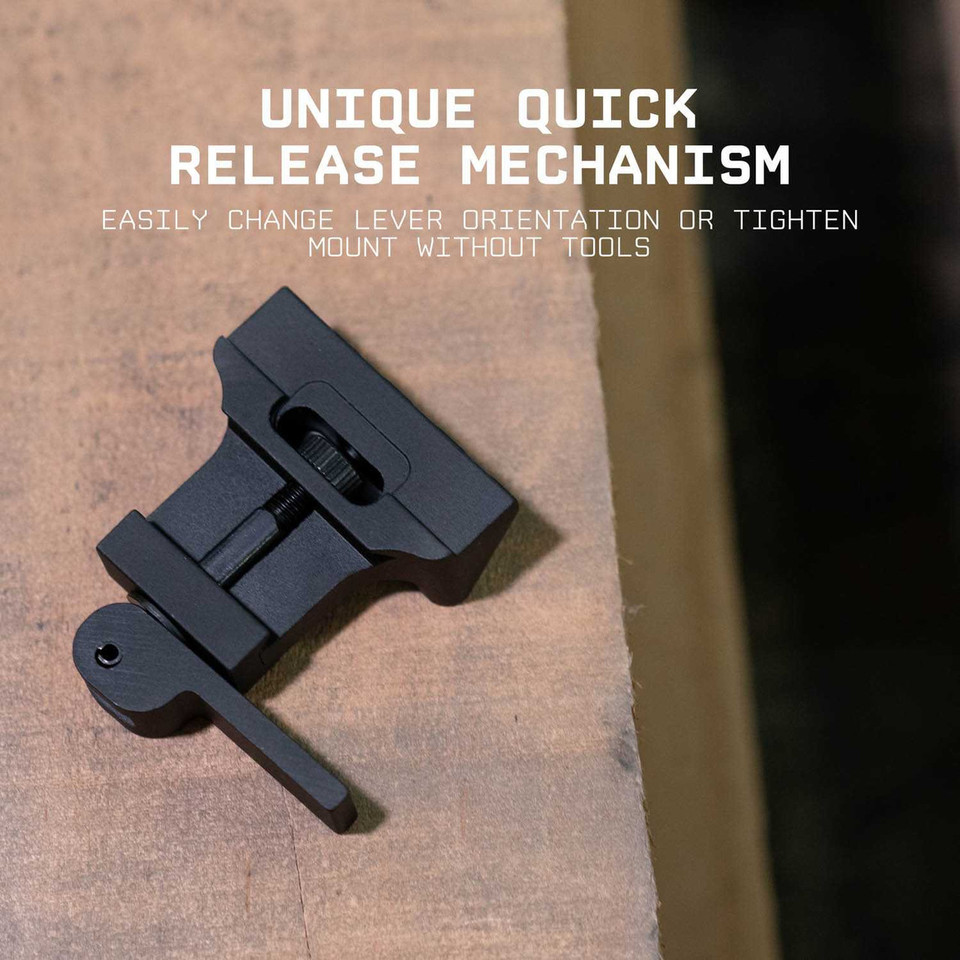 Medium profile adjustable height micro red dot riser mount for Picatinny.