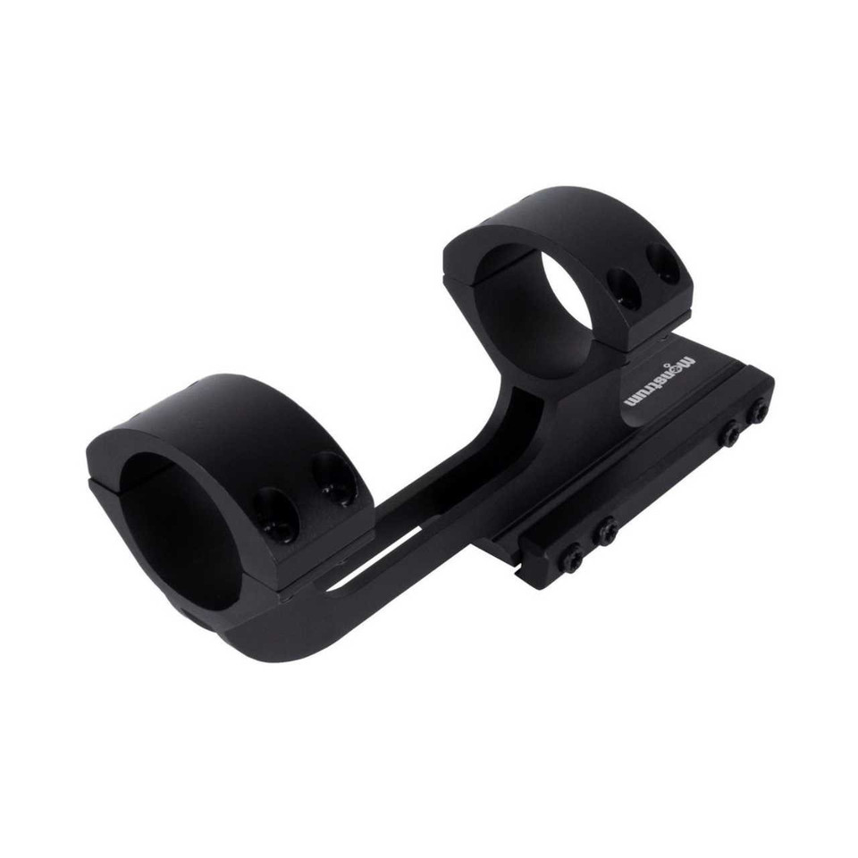 High-performance 1-inch offset dual ring scope mount with level bubble.